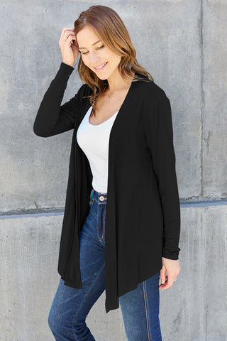 Basic Bae Full Size Open Front Long Sleeve Cardigan Trendsi