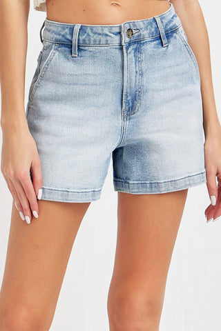 Risen Full Size High Rise Denim Shorts Trendsi