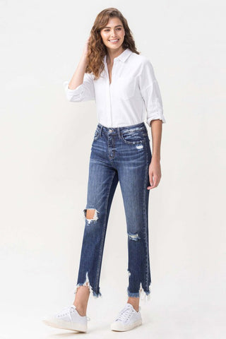 Lovervet Jackie Full Size High Rise Crop Straight Leg Jeans Trendsi