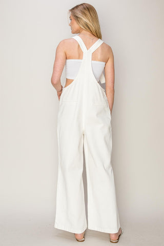 HYFVE Washed Twill Knotted Strap Overalls Trendsi