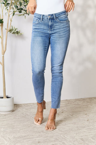 BAYEAS Raw Hem Skinny Jeans Trendsi