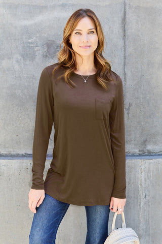 Basic Bae Full Size Round Neck Long Sleeve Top Trendsi