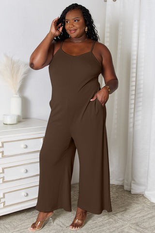 Basic Bae Full Size Spaghetti Strap V-Neck Jumpsuit Trendsi