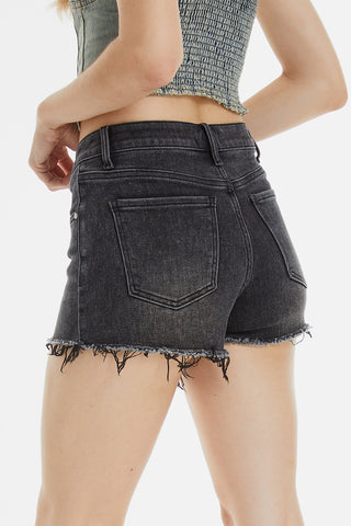 BAYEAS Raw Hem Denim Shorts Trendsi