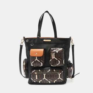 Nicole Lee USA Geometric Pattern Tote Bag Trendsi