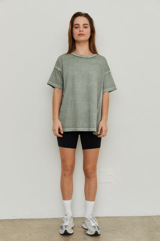 THE BLANK LAB Exposed Seam Short Sleeve T-Shirt Trendsi