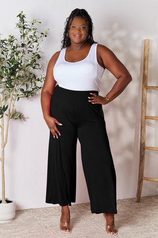 Double Take Full Size Smocked Wide Waistband Wide Leg Pants Trendsi