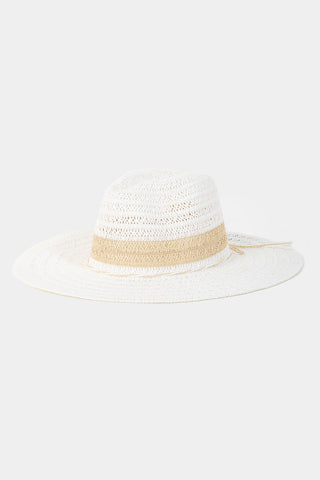 Fame Contrast Straw Braided Sun Hat Trendsi