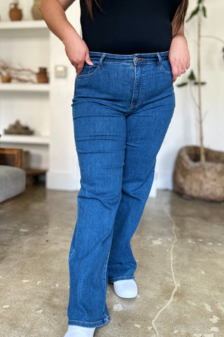 Judy Blue Full Size High Rise Straight Jeans Trendsi