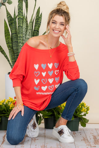 Celeste Full Size Heart Graphic Long Sleeve T-Shirt Trendsi