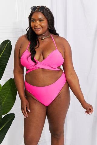 Marina West Swim Summer Splash Halter Bikini Set in Pink Trendsi