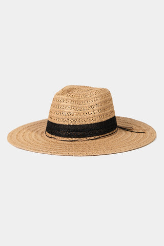 Fame Contrast Straw Braided Sun Hat Trendsi