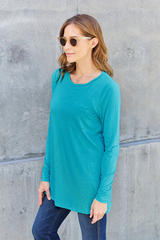 Basic Bae Full Size Round Neck Long Sleeve Top Trendsi