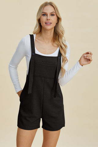 Double Take Full Size Texture Sleeveless Romper Trendsi