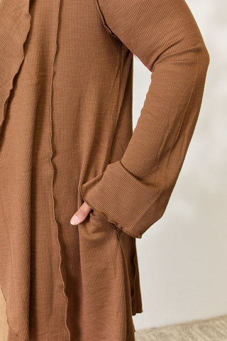 Culture Code Full Size Open Front Long Sleeve Cardigan Trendsi