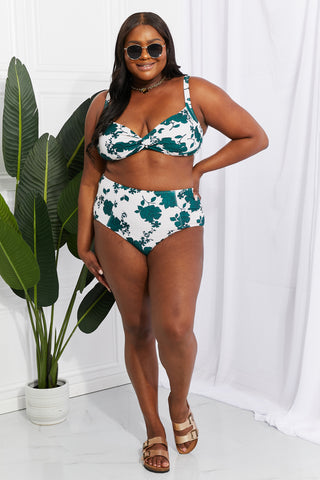 Marina West Swim Take A Dip Twist High-Rise Bikini in Forest Trendsi