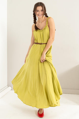 HYFVE Frill Sleeveless A-Line Maxi Dress Trendsi