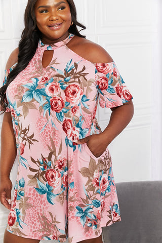 Sew In Love Full Size Fresh-Cut Flowers Cold-Shoulder Dress Trendsi