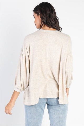 Cherish Apparel Drop Shoulder Puff Sleeve Top Trendsi