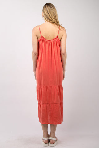 VERY J Ruffled A-Line Midi Cami Dress Trendsi