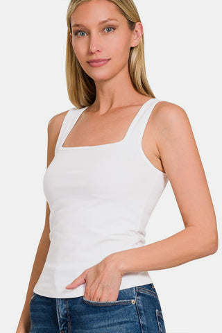 Zenana Square Neck Cropped Tank Trendsi