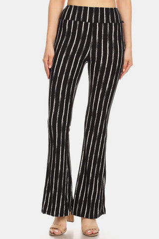 Leggings Depot Striped High Waist Flare Pants Trendsi