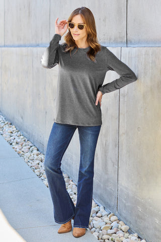 Basic Bae Full Size Round Neck Long Sleeve Top Trendsi