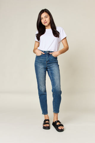 Judy Blue Full Size Tummy Control High Waist Slim Jeans Trendsi