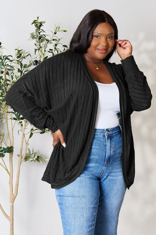 Basic Bae Full Size Ribbed Cocoon Cardigan Trendsi