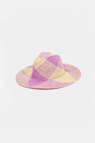 Fame Contrast Straw Braid Hat Trendsi