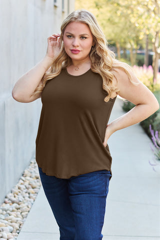 Basic Bae Full Size Round Neck Curved Hem Tank Trendsi