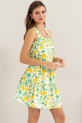 HYFVE Floral Tie Shoulder Mini Dress Trendsi