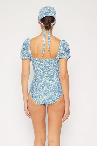 Marina West Swim Salty Air Puff Sleeve One-Piece in Blue Trendsi