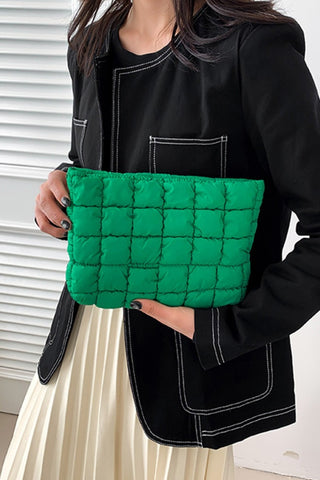 Zenana Quilted Puffy Pouch Clutch Bag Trendsi