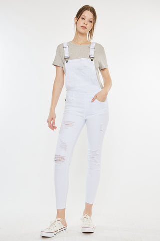 Kancan Distressed Skinny Denim Overalls Trendsi