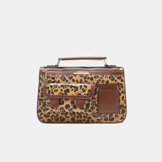 Nicole Lee USA Leopard Top Handle Handbag Trendsi