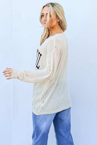 And The Why GRATEFUL Long Sleeve Knit Top Trendsi