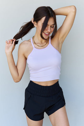 Ninexis Everyday Staple Soft Modal Short Strap Ribbed Tank Top in Lavender Trendsi