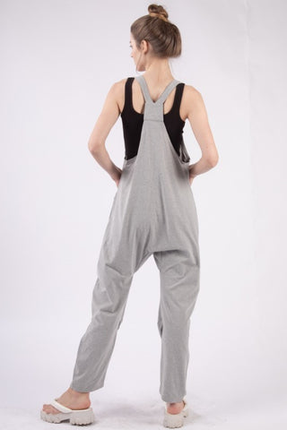 VERY J  Plunge Sleeveless Jumpsuit with Pockets Trendsi