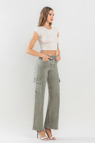 Vervet by Flying Monkey 90's Super High Rise Cargo Jeans Trendsi