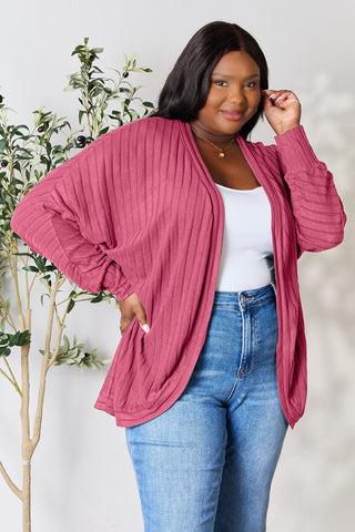 Basic Bae Full Size Ribbed Cocoon Cardigan Trendsi