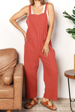 Perfee Wide Leg Overalls with Front Pockets Trendsi