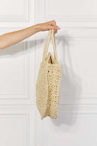 Justin Taylor Beach Date Straw Rattan Handbag in Ivory Trendsi