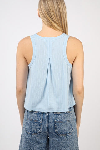 VERY J V-Neck Knit Swing Cropped Tank Trendsi