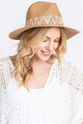 Fame Contrast Detail Wide Brim Straw Hat Trendsi