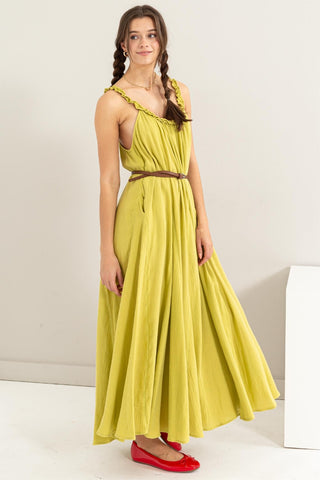 HYFVE Frill Sleeveless A-Line Maxi Dress Trendsi