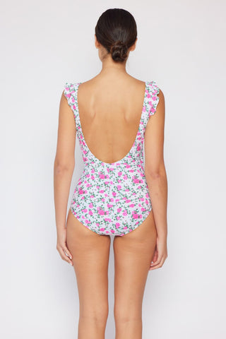 Marina West Swim Full Size Float On Ruffle Faux Wrap One-Piece in Roses Off-White Trendsi