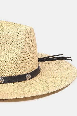 Fame Belt Strap Straw Hat Trendsi