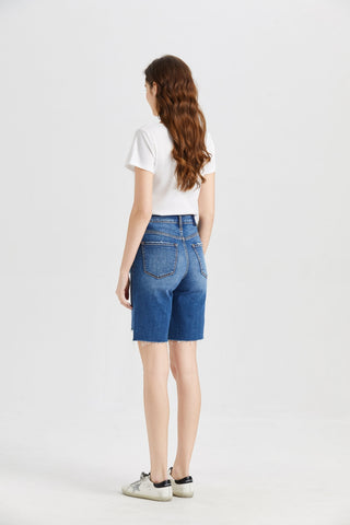 BAYEAS Full Size Super High Rise Denim Bermuda Shorts Trendsi