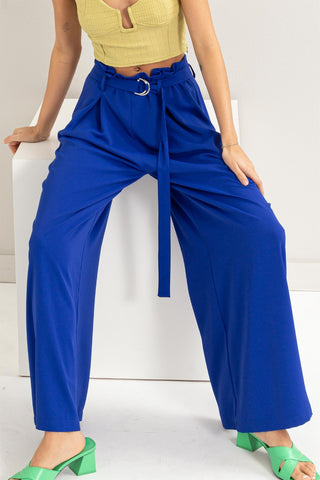 HYFVE Paperbag Waist Wide Leg Pants Trendsi